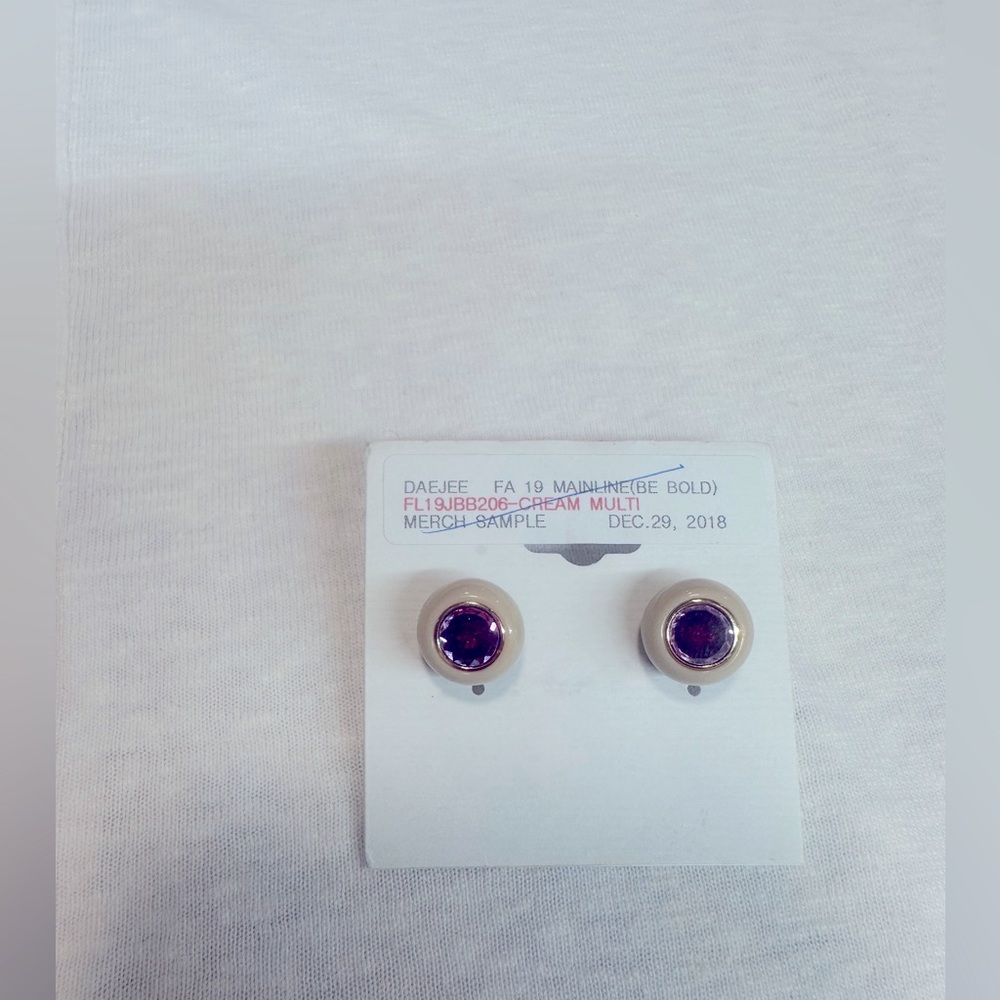 Kate Spade New York Jelly tan Resin Zircon color purple Earrings. New - Picture 3 of 3